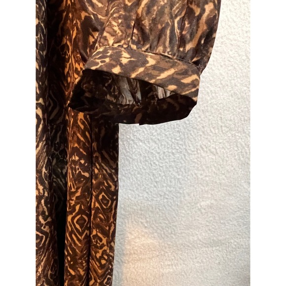 Beachlunchlounge Collection Brown Print Long Sleeve Dress XXL flowy - Picture 3 of 12